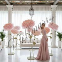 Аренда ростовых цветов из бумаги "Пионы светло-розовые"